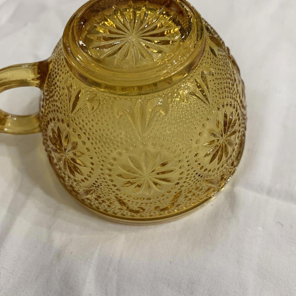 Brockway Glass Co Merican Concord Amber Coffee Cup MCM starburst​​ - Picture 5 of 5
